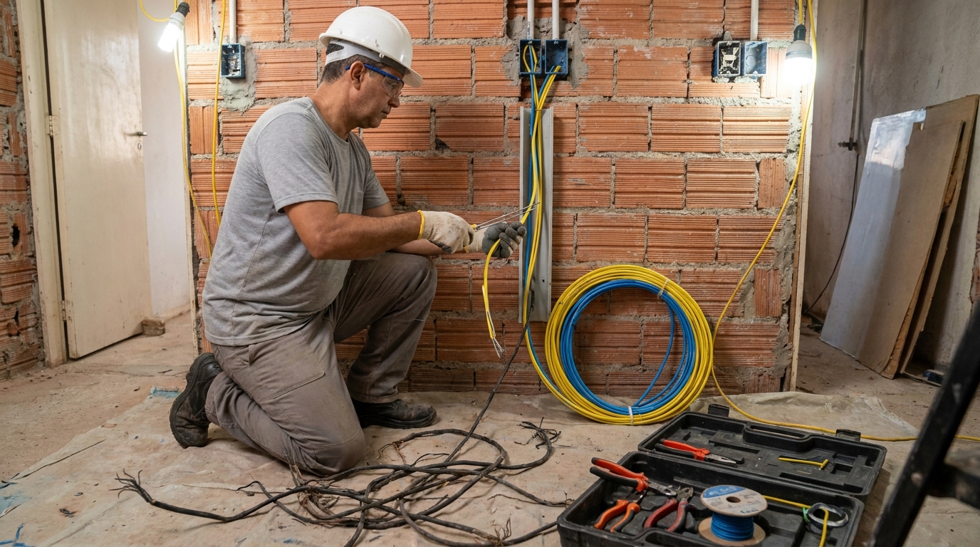 Troca de fiacao eletrica residencial em Vitória‑ES